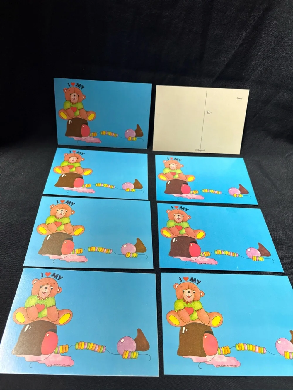 Vintage Sue North Stokes Teddy Bear Postcards Set of 8 Unused OlympiCard